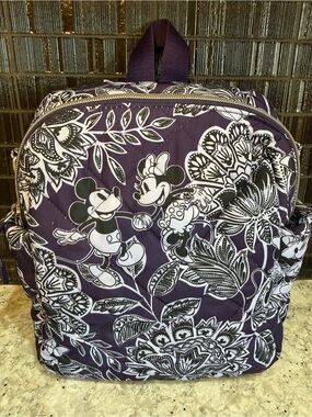 Vera Bradley Small Backpack - Disney Mickey & Minnie Flirty Floral Tonal